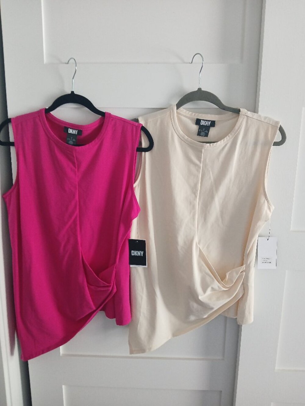 DKNY  2 women's top Pink and Ivory Size L